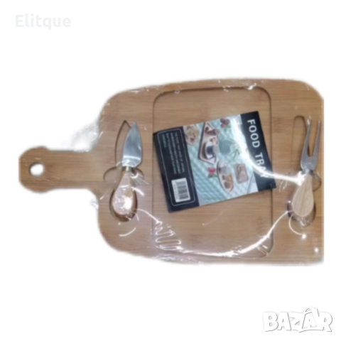 Дъска за пица с 2 прибора 29.5 x 19.5 x 1.5 см, снимка 4 - Други стоки за дома - 52853558