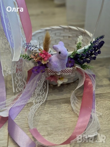 Ръчно изработена великденска кошница. , снимка 2 - Декорация за дома - 53818531