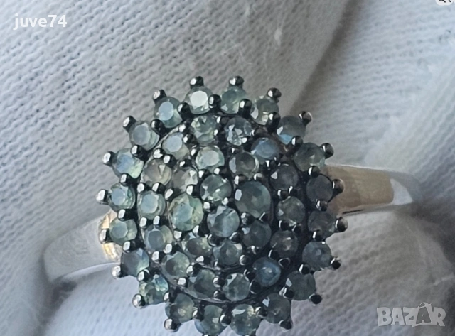 СРЕБЪРЕН ПРЪСТЕН С ЕСТЕСТВЕНИ АЛЕКСАНДРИТИ (НАРСИПАТНАМ,ИНДИЯ) СЕРТИФИКАТ