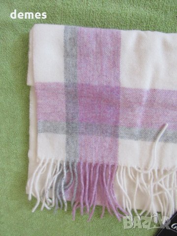  Нов кашмирен шал GOBI-лилаво и бяло, Монголия, снимка 3 - Шалове - 34036277