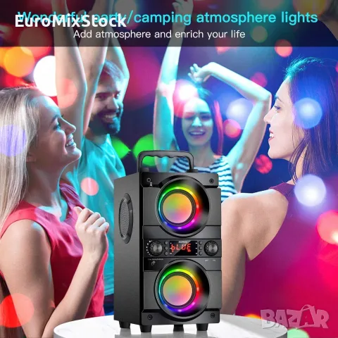 Мощен Преносим Bluetooth Високоговорител SUPNIU A21 60W, RGB Светлини, снимка 7 - Bluetooth тонколони - 55902815