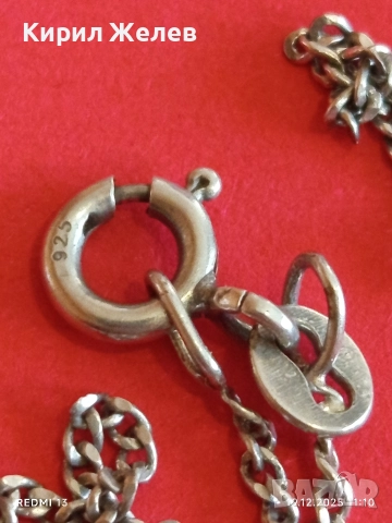 Финно сребърно синджирче нежно стилно бижу 44377, снимка 3 - Колиета, медальони, синджири - 52845804