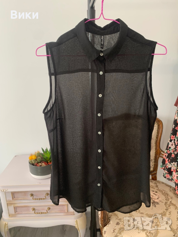 Дамска риза в черно размер М, снимка 8 - Ризи - 44687418