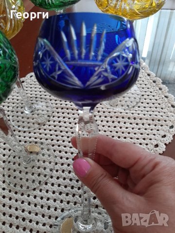 Кристални цветни чаши, снимка 2 - Чаши - 42702782