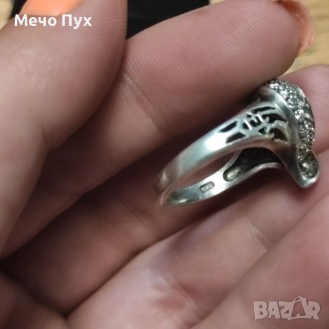Сребърен пръстен (159), снимка 7 - Пръстени - 40940421