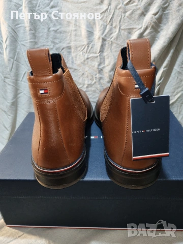 Стилни мъжки кларкове от естествена кожа TOMMY HILFIGER №43, снимка 6 - Мъжки боти - 53070746