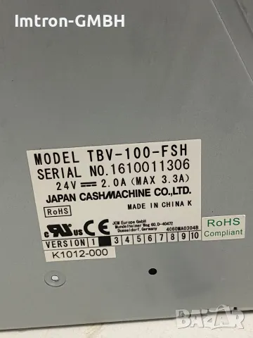 Банкнотник рециклатор transactional bill validator JCM TBV-100-FSH с касета за 2000 банкноти, снимка 4 - Друга електроника - 47302781