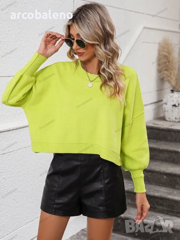 Дамски моден ежедневен едноцветен пуловер, 6цвята  , снимка 9 - Блузи с дълъг ръкав и пуловери - 42294439