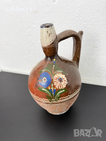 Автентична рисувана стомна / гърне / крондир. №7801, снимка 2 - Антикварни и старинни предмети - 53016449