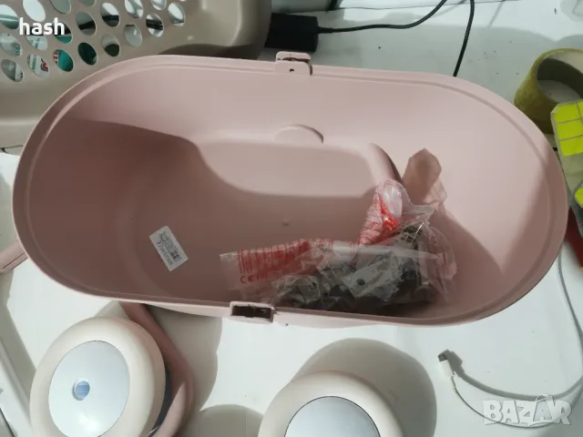 Количка с бебешка кошара и пластмасов сенник Smoby Baby Nurse Doll Pram, розово и бяло, снимка 7 - Детски колички - 48439771