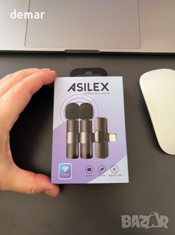 Безжичен микрофон ASILEX за iPhone, мини микрофон - 2 бр., снимка 7 - Аксесоари за Apple - 44512640
