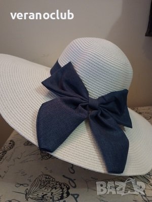 Бяла капела Богата синя панделка, снимка 3 - Шапки - 40328125