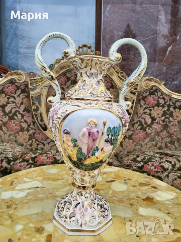 Италианска порцеланова ваза 038, снимка 2 - Антикварни и старинни предмети - 39488868