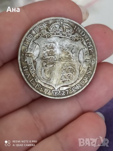 1/2 крона 1927 г сребро Великобритания

