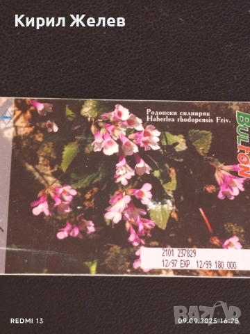 Четири фонокарти МОБИКА, БУЛ ФОН, МОБИКОМ тема ЦВЕТЯ за КОЛЕКЦИЯ 50828, снимка 9 - Колекции - 51655818