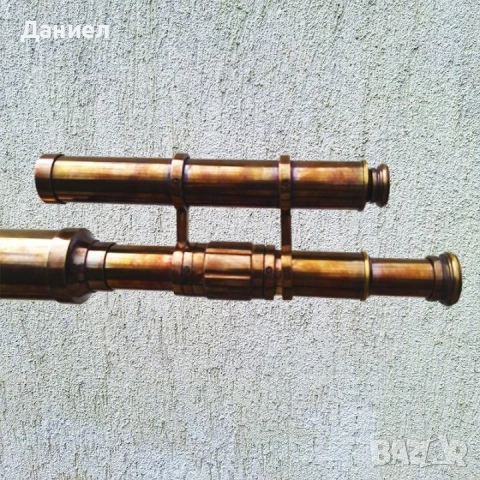 Телескоп, далекоглед от бронз на тринога с античен дизайн, снимка 7 - Други ценни предмети - 51548518