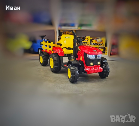 ТОП ЦЕНА!НОВО!Акумулаторен трактор с ремарке Rancher с 12V,дистанционно,USB