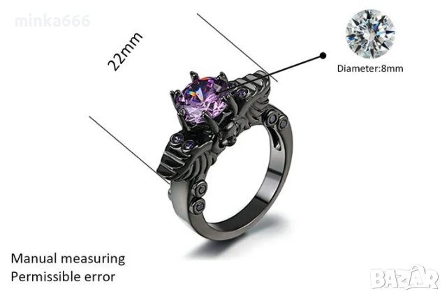 Дамски пръстен с черно злато, снимка 2 - Пръстени - 41305285
