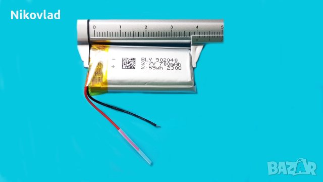 Батерия 3.7V 700 mAh 902040  Li-polymer, снимка 3 - Друга електроника - 42440468