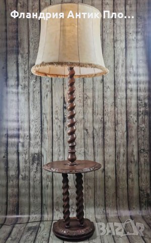 Дървен лампион с масичка, снимка 1 - Лампиони - 39064342