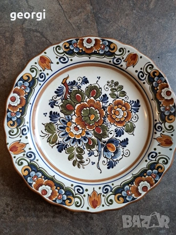 цветна декоративна чиния за стена Delft Flora Keramiek 32/6