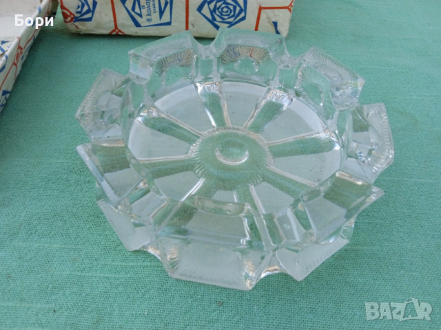 Стар кристален български пепелник, снимка 5 - Други - 36224302