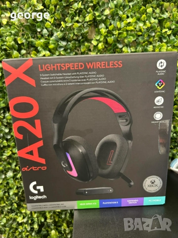Гейминг слушалки Logitech - Astro A20 X, безжични, черни - нови