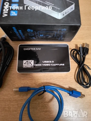 DIGITNOW 4K HDMI карта за видеозаснемане, USB 3.0 с микрофон и слушалки, снимка 1