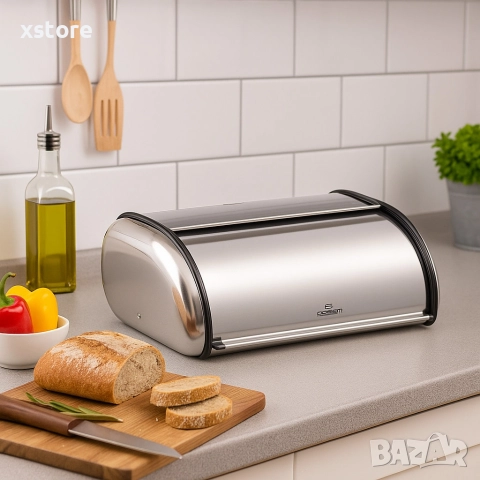 Кутия за хляб Bohmann, 36х24х15см /43.5x27.5x18.5см, неръждаема стомана, снимка 2 - Други - 52697055