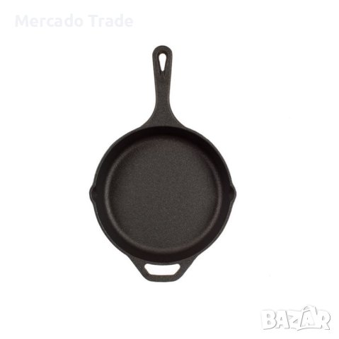 Чугунен тиган Mercado Trade, Кръгъл, Чугун, Сив, снимка 2 - Съдове за готвене - 41383403