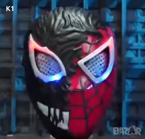 3D Светеща маска на Спайдърмен със звук и премигване, Spiderman, снимка 3 - Образователни игри - 51237250
