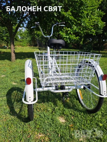 MEGA BRAND Практичен Триколесен Велосипед с три гуми Триколка за всеки, снимка 10 - Велосипеди - 51050101