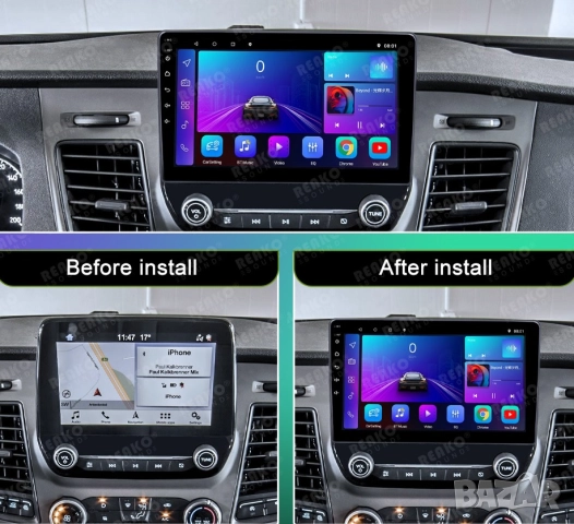 Мултимедия, за Ford Transit 350, Двоен дин, Android, Навигация, дисплей, Андроид плеър, Транзит бус