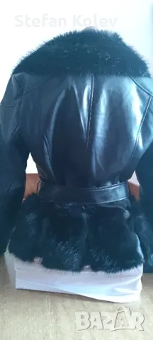 Дамско кожено яке с пух., снимка 8 - Якета - 48709081
