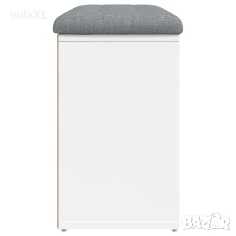 vidaXL Пейка за обувки, бяла, 82x32x50 см, инженерно дърво, снимка 6 - Маси - 56148091