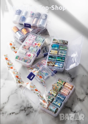 Трансферно фолио за отпечатване №01 / 10бр ролки в кутия, снимка 12 - Продукти за маникюр - 34708171