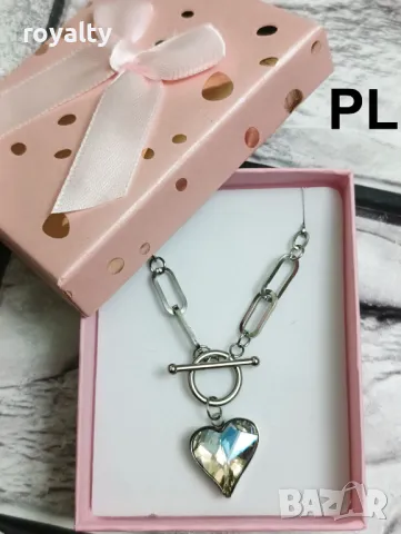 Масивно колие от неръждаема стомана с голям циркони сърце + подаръчна кутия, снимка 7 - Колиета, медальони, синджири - 49244925