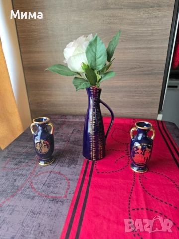 Порцеланови вази и купа кобалт, снимка 8 - Декорация за дома - 51843627