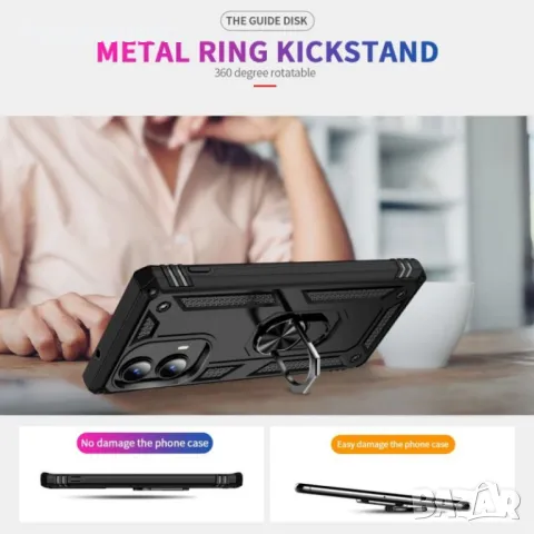 Motorola Edge (2024) 5G Удароустойчив Ring Holder Калъф и Протектор, снимка 5 - Калъфи, кейсове - 49920340