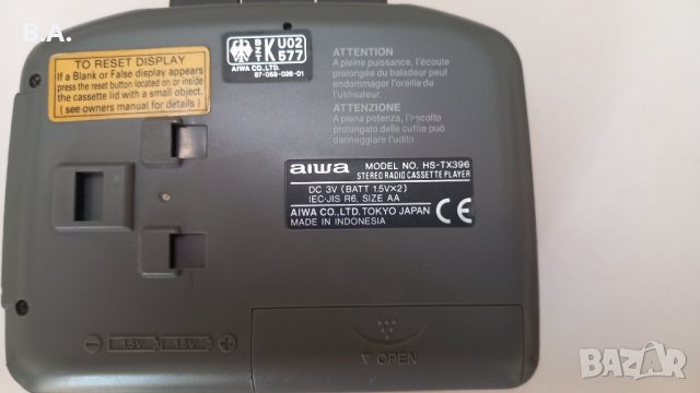 Уоукмен AIWA, снимка 4 - Радиокасетофони, транзистори - 41747600