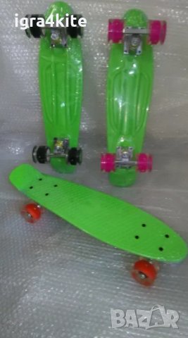 Зелен светещ пениборд в 3 модела скейтборд ТОП skateboard pennyboard