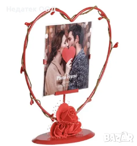 Декоративна рамка в формата на сърце, Червен, 19x6.5x20см., снимка 3 - Декорация за дома - 48958216