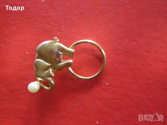 Невероятна позлатена брошка с перла 9, снимка 5 - Други - 34794018
