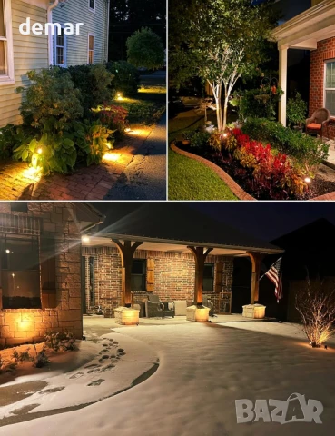 Градински прожектори ZOTOYI - 14 метра, 4-в-1, 400 лумена, 3100K, IP68, снимка 6 - Лед осветление - 51225500