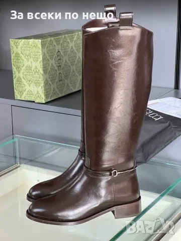 Gucci Дамски Ботуши Гучи - Черни Или Кафеви Код E168, снимка 6 - Дамски ботуши - 55840898