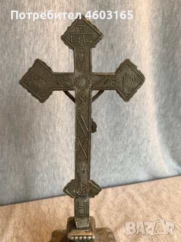 стар настолен кръст, снимка 5 - Антикварни и старинни предмети - 52868038