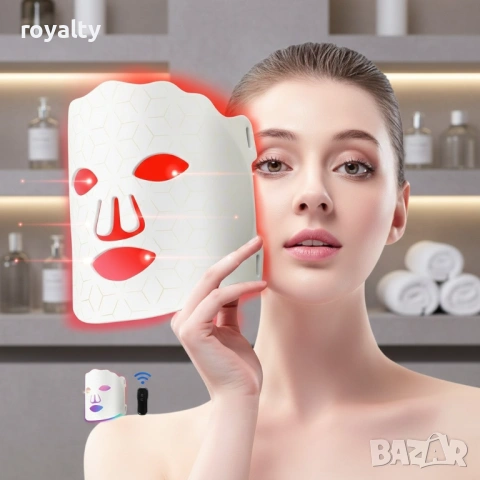 LED Маска за лице със 7 светлинни режима – Домашна фототерапия за по-чиста и спокойна кожа, снимка 4 - Други - 53240894