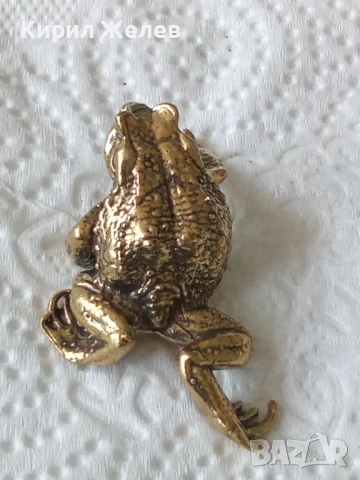 Малка бронзова фигурка на жаба 🐸 54259, снимка 4 - Колекции - 53752503