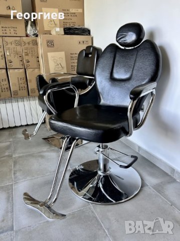 Фризьорски стол с маслен крик, измивна колона и бръснарски стол, снимка 13 - Фризьорски столове - 42163911