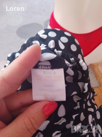 Блузка в тъмно синьо на бели точки, снимка 8 - Тениски - 41673700